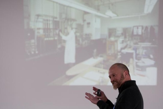 Larry Fuhs of DesignTex gives a CEU presentation on upholstery.