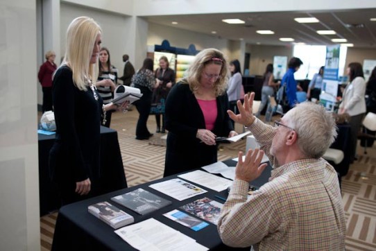 Jeryl Mitsch & Cynthia Walker stop by the IMA Design Arts Society info. table