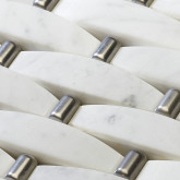 Global Granite and Marble is able to supply a variety of mesh blends including stone with metal, stone with glass, and glass with metal.