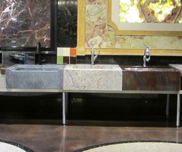 Chef: Custom stone sink from Santarossa