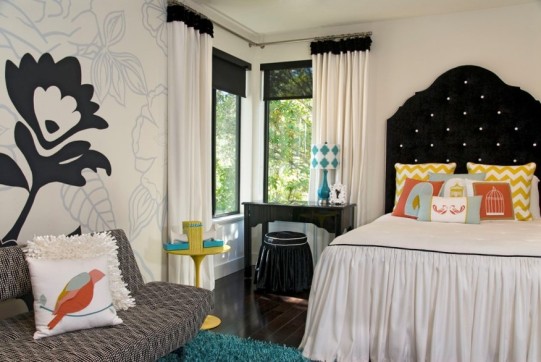black and white room
