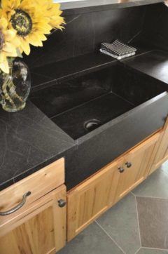 Soapstone sealed with mineral oil by Santarossa.