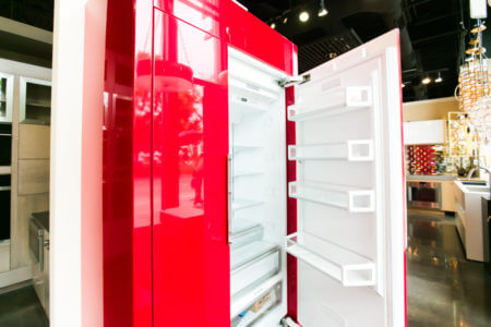 Red lacquer Thermador refrigerator